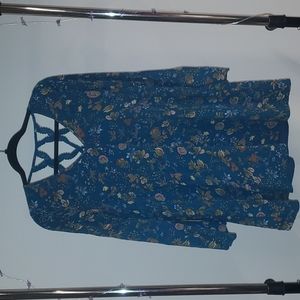 Modcloth Doe & Rae Medium Shift Dress Teal Floral